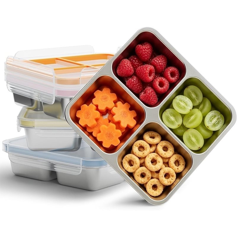 Food Storage Stainless Steel Containers - Набор из 4 контейнеров для закусок