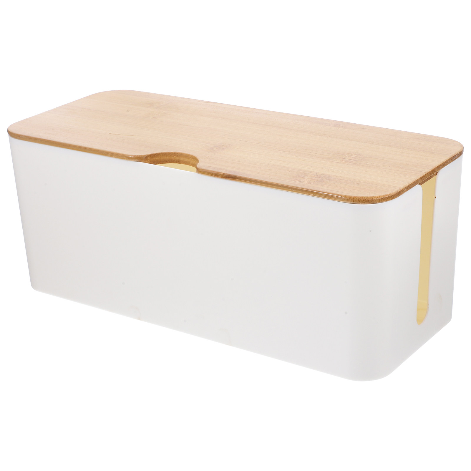 Food Storage Management - Коробка-органайзер для кабелей с бамбуковой крышкой,