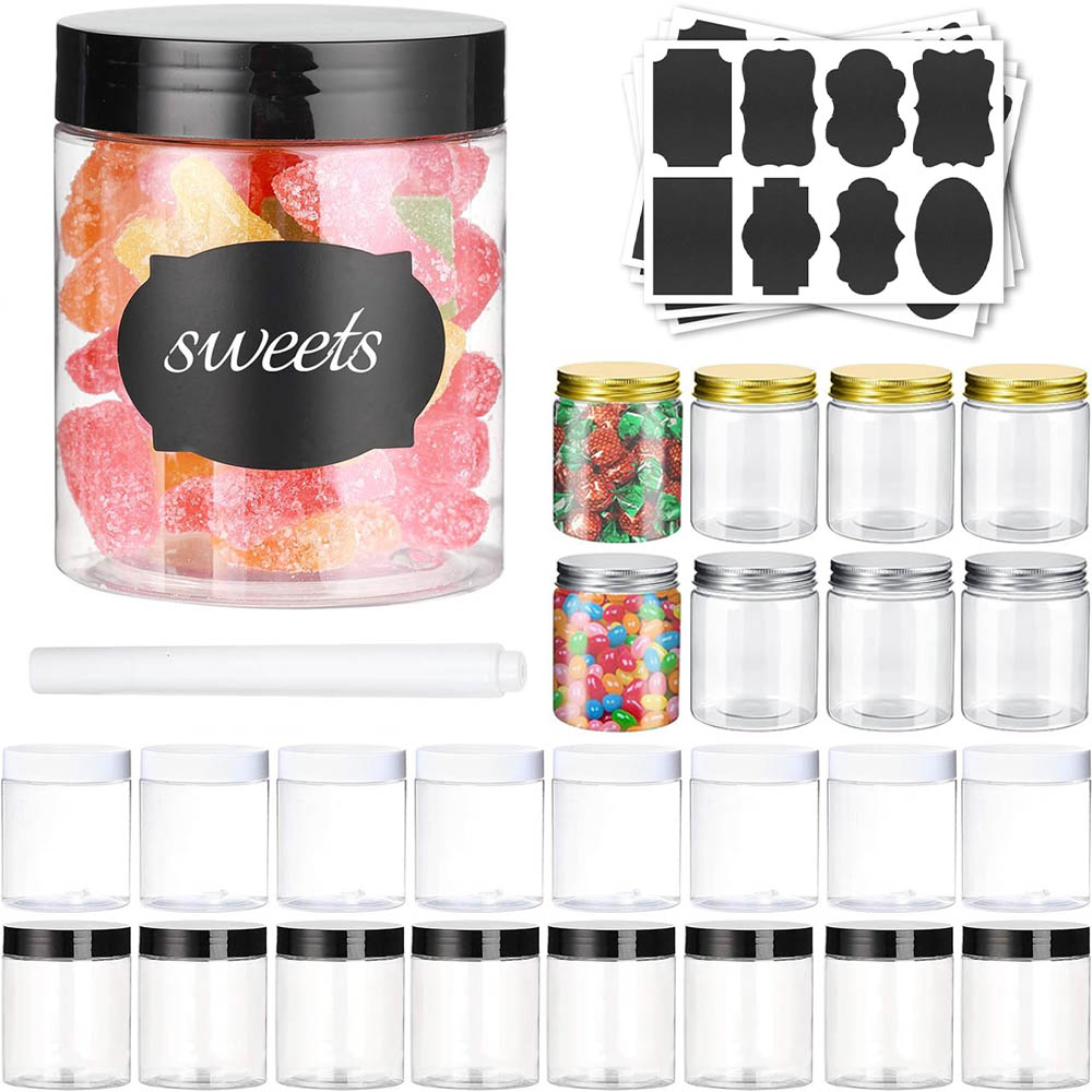 Food Storage Not Plastic - Пластиковые банки 8 унций с крышками,