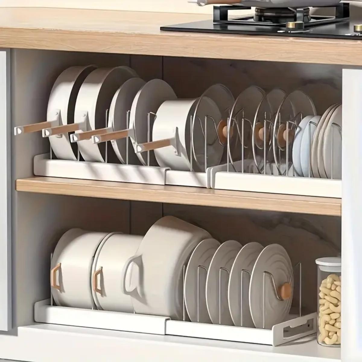 Food Storage In Cabinets - Разборный органайзер для кастрюль и сковородок
