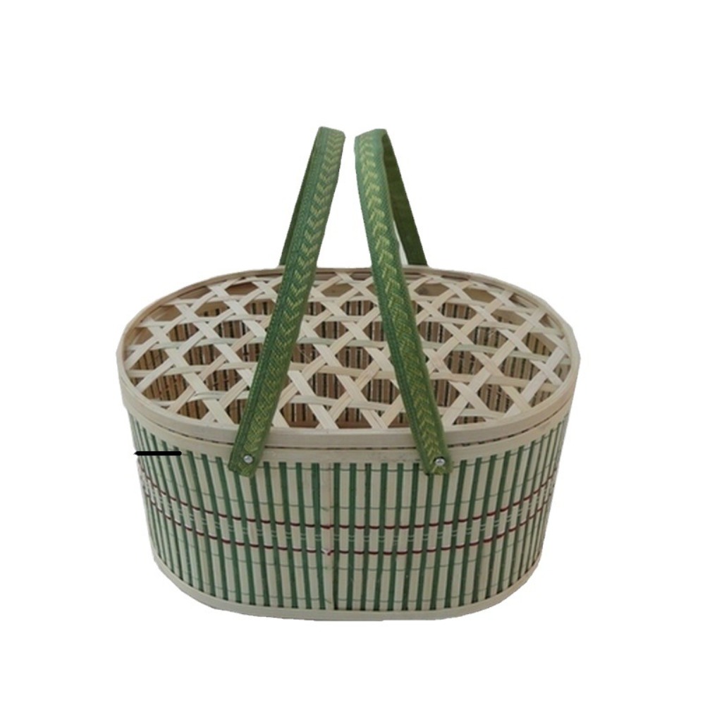 Bread Box Bamboo - Винтажная бамбуковая корзина для фестивалей, натуральная