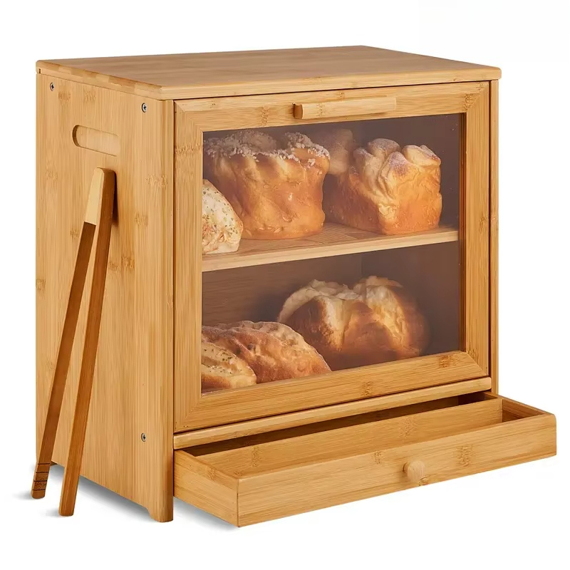 Двухуровневая бамбуковая хлебн – обзор и цена Bread Box Bamboo