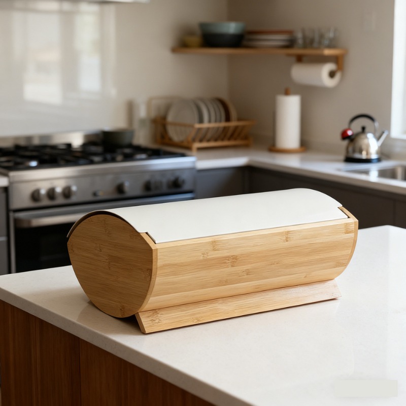 Хлебница с бамбуковой крышкой, – обзор и цена Bread Box Bamboo
