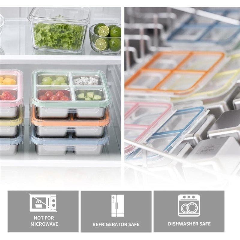 Набор из 4 контейнеров для зак – обзор и цена Food Storage Stainless Steel Containers