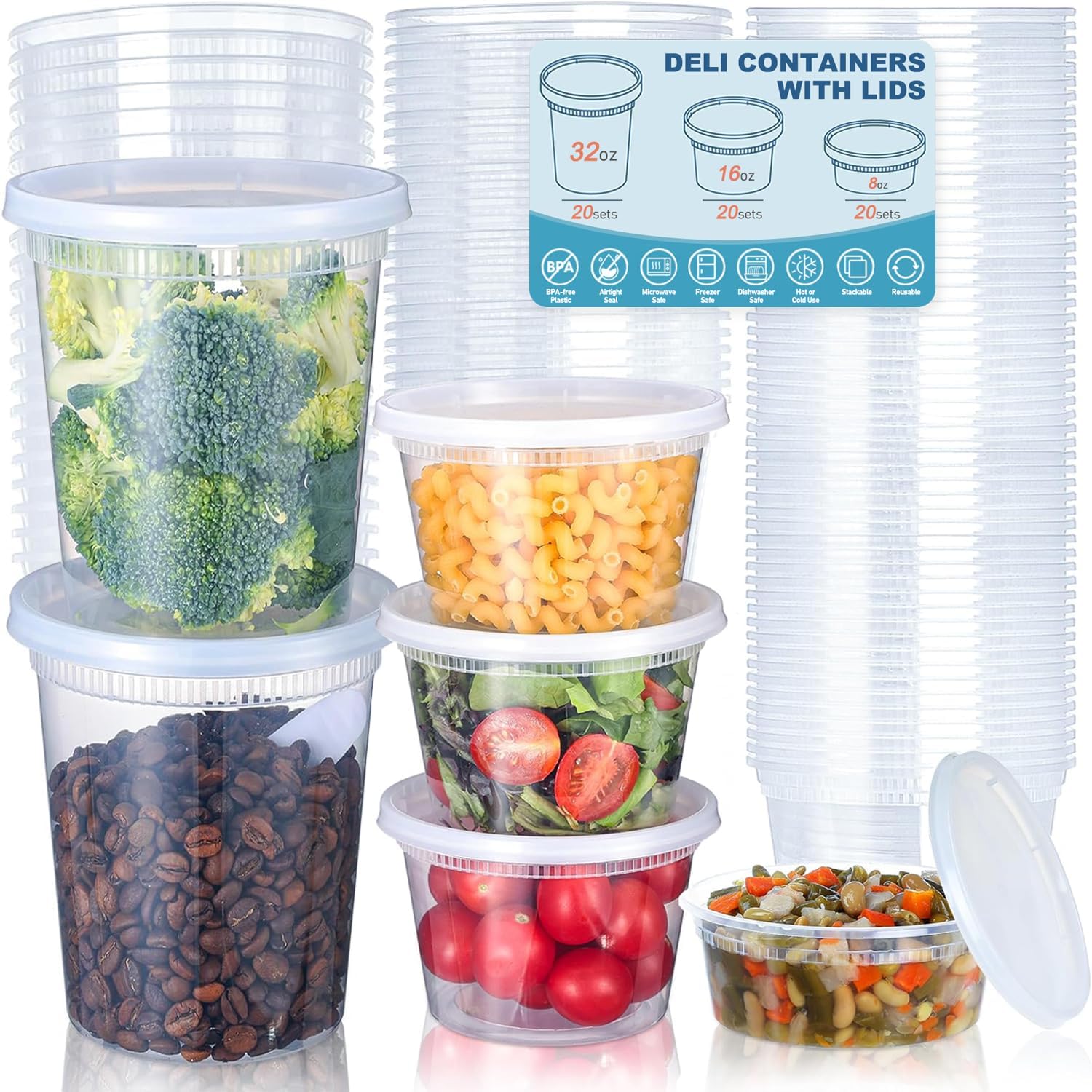 24 шт. контейнеры для хранения – обзор и цена Food Storage Bowls
