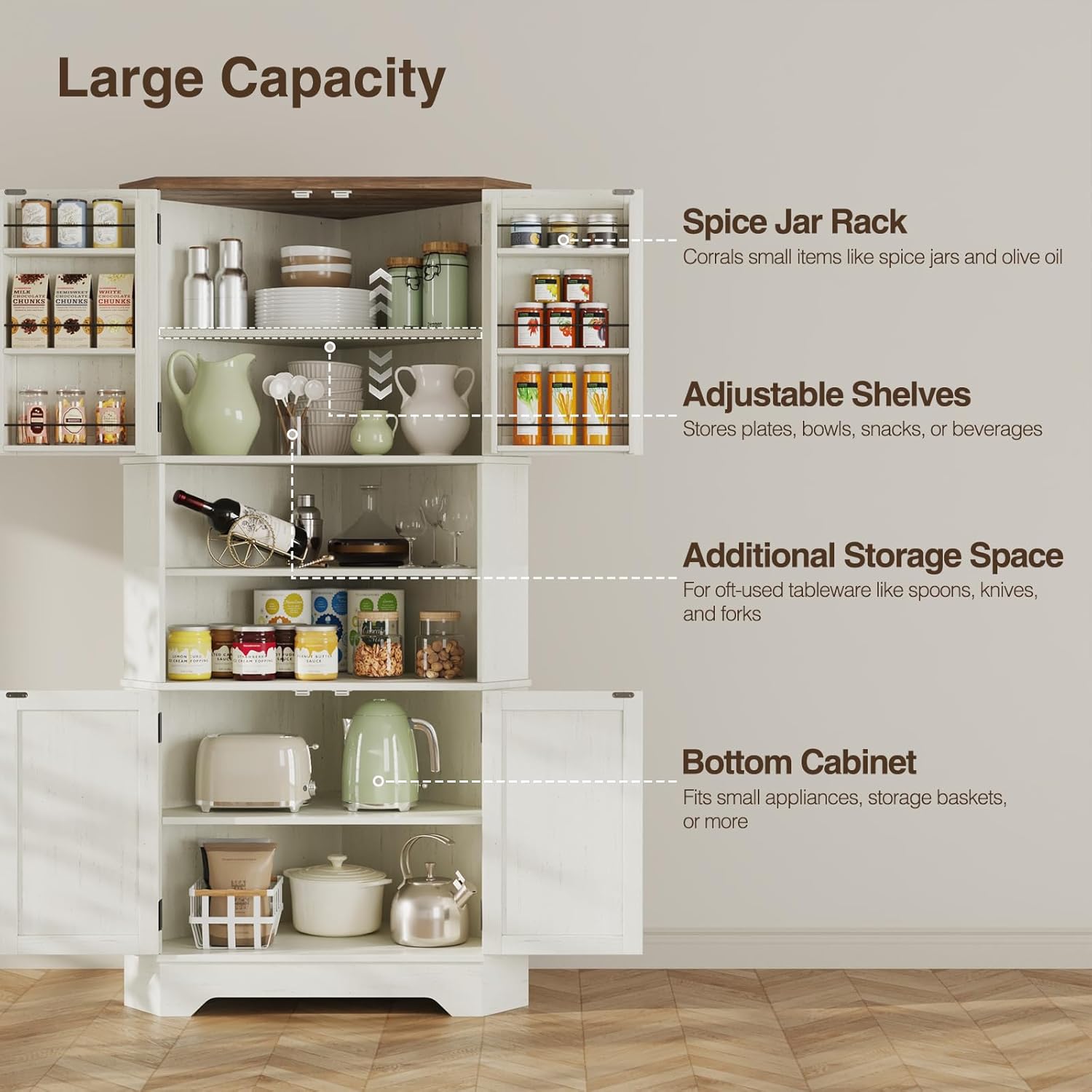 # Угловой шкаф, 67 дюймов в вы – обзор и цена Food Storage In Cabinets