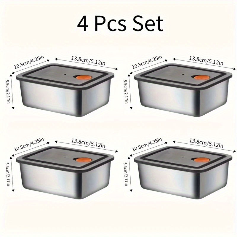 Набор из 4 контейнеров для хра – обзор и цена Food Storage Stainless Steel Containers