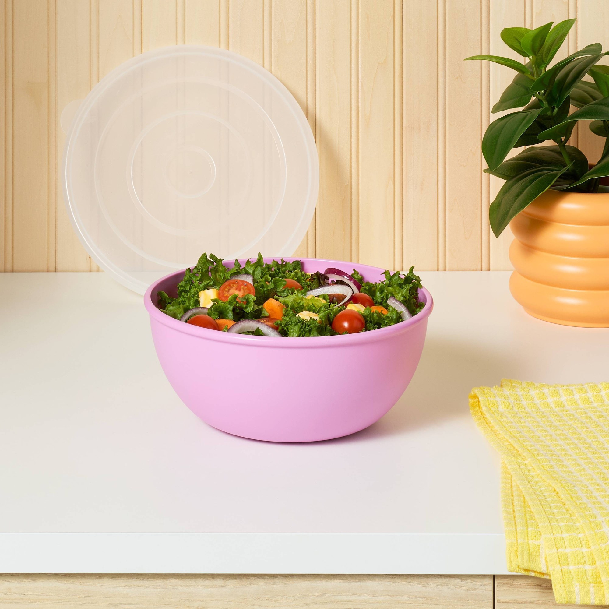 Розовая миска с подходящей кры – обзор и цена Food Storage Bowls